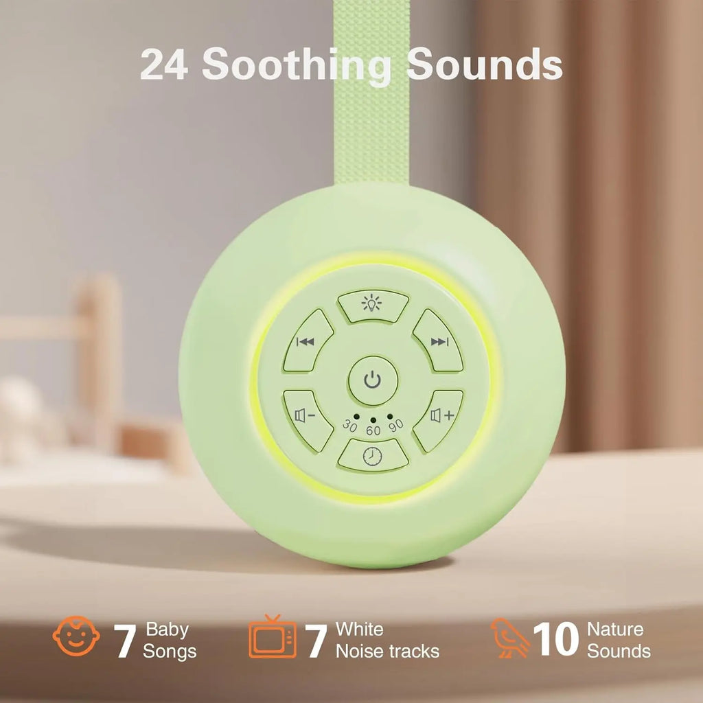 White Noise Machine with Night Light, 24 Soothing Sounds for Babies & Adults, Portable Sound Therapy for Sleeping & Travel, Newborn Baby Essentials, USB Rechargeable