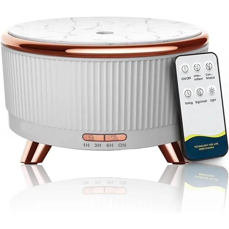 Electroplated Rose Gold 500ML Aromatherapy Scented Oil Diffuser - Marble Grain, Frosted Surface, Remote Control, 7 LED Lights, 3 Mist Modes, Auto Power Off, Bpa-Free Home Supplies, Color Changing, Meditation Sleep Aid Home Office Decor Gift