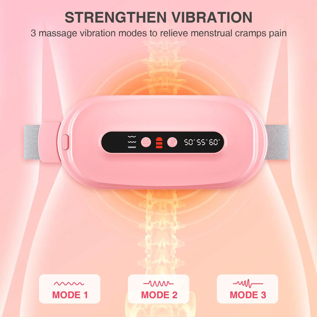 2026 New Portable Cordless Deer Velvet Heating Pad for Cramps - Fast-Heat Fast-Charge Electric Belly Wrap with 3 Heat Settings, 3 Massage Modes, Women'S Pain Relief Warmer, Girlfriend Party Gift