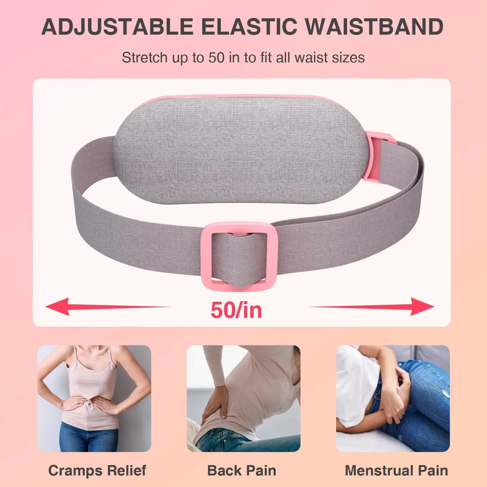 2026 New Portable Cordless Deer Velvet Heating Pad for Cramps - Fast-Heat Fast-Charge Electric Belly Wrap with 3 Heat Settings, 3 Massage Modes, Women'S Pain Relief Warmer, Girlfriend Party Gift