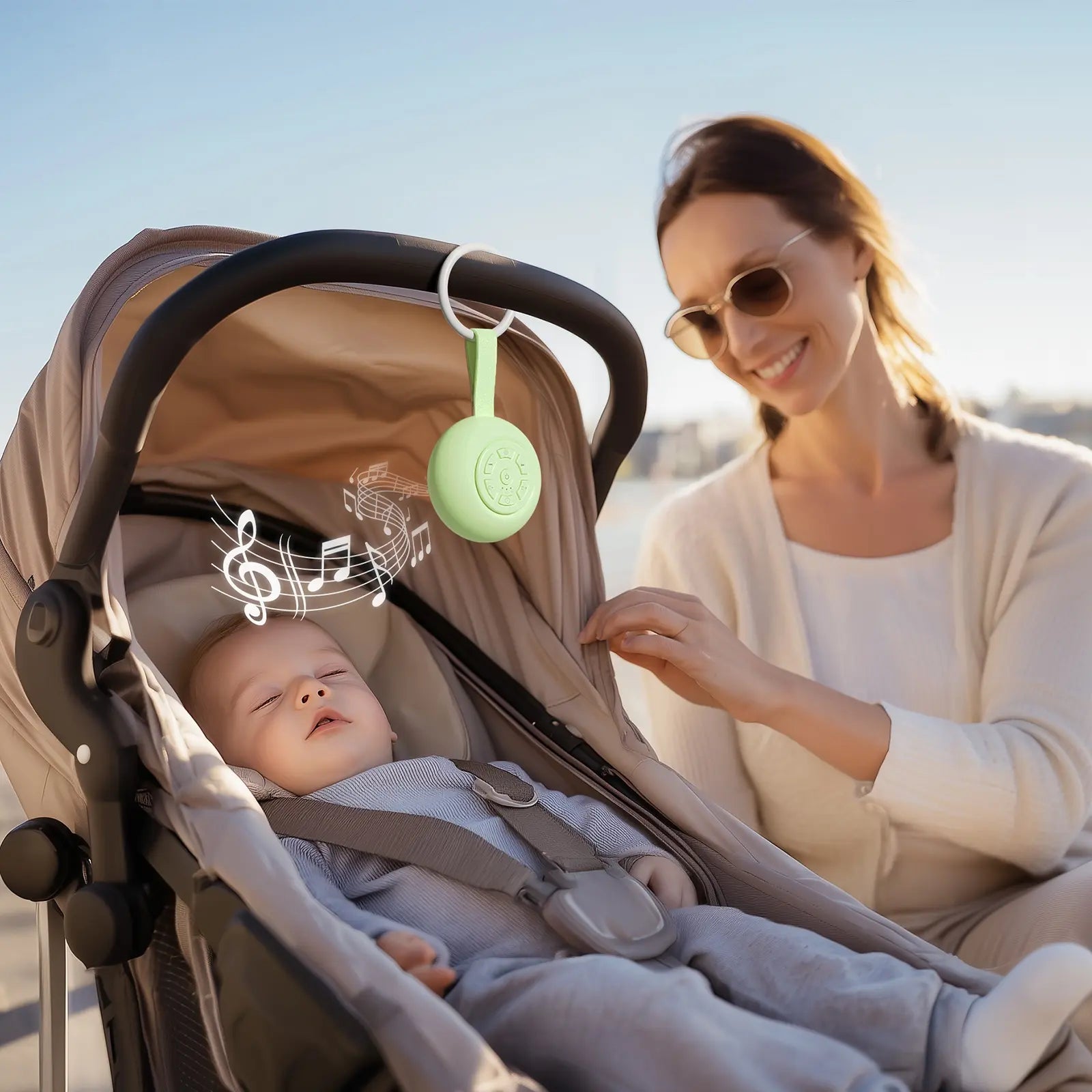 White Noise Machine with Night Light, 24 Soothing Sounds for Babies & Adults, Portable Sound Therapy for Sleeping & Travel, Newborn Baby Essentials, USB Rechargeable
